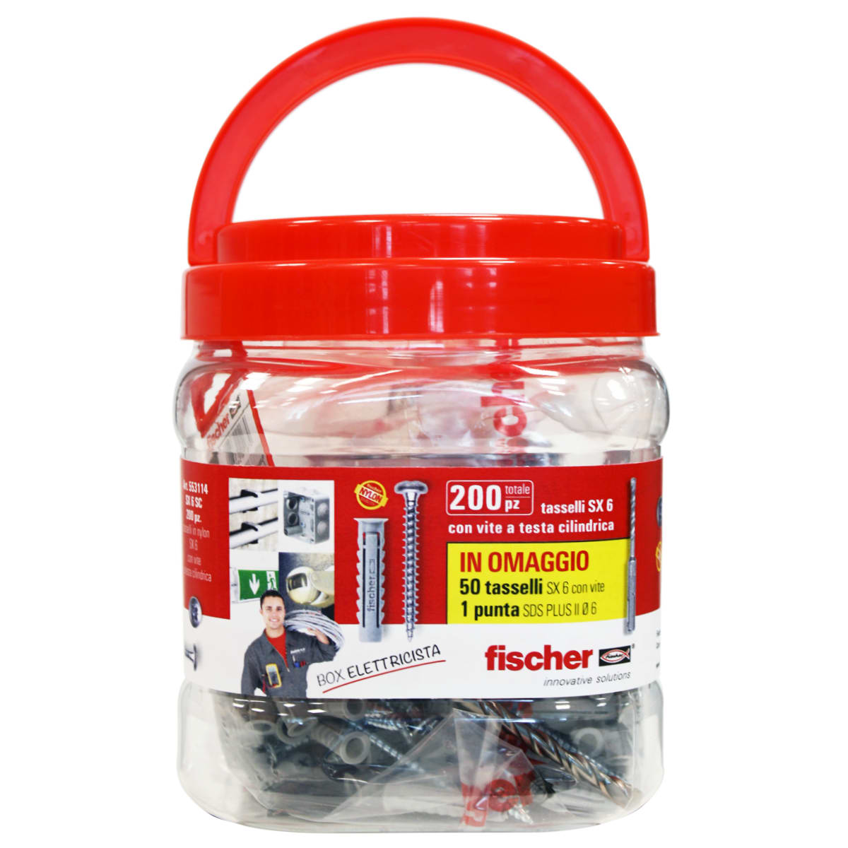 FISCHER - SX 6SC (200X) BARATTOLO E PUNTA SDS6