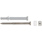 FISCHER - BLISTER S-8 RD 80 CRK kit fissaggio fischer WC S 8 RD 80 K con tasselli 8 RD 60, viti legno ottone 6x85, tappi cromati e bianchi.