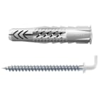 FISCHER - Fissaggio universale fischer UX 8X50 R WH N K NV in nylon di alta qualità con ganci bianchi inclusi per quadri, mensole e armadi a muro.