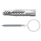 FISCHER - ux 8x50 r oh n k: fissaggio universale fischer in nylon di alta qualità per calcestruzzo, muratura e cartongesso. occhioli bianchi inclusi.