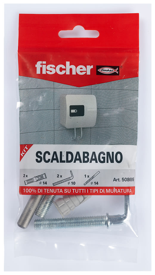 FISCHER - Kit pronto all'uso per scaldabagno, include 2 pezzi/punta.