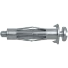 FISCHER - Il fissaggio metallico HM 6X37 S è versatile con vite metrica per pannelli, installabile con pinza, cacciavite o avvitatore, ideale per luci e binari.