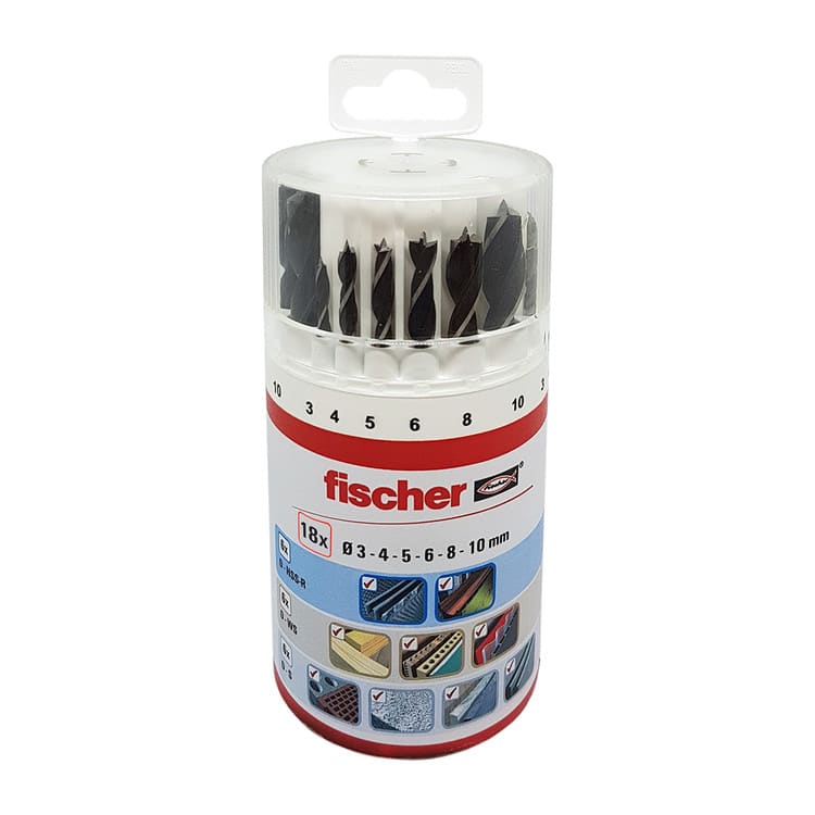 FISCHER - Set punte assorti 3/4/5/6/8/10 18pz.