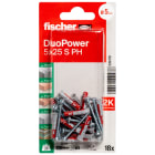 FISCHER - DUOPOWER 5X25 S T.BOMB. K tassello bimateriale universale: per carichi medi e leggeri, si adatta e previene rotazione e slittamento.