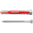 FISCHER - duopower 10x80 s tassello/vite: tassello prolungato bimateriale con vite a testa svasata piana