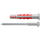 FISCHER - DUOSEAL 6X38 S PLUG/SCREW A2 K: tassello sigillante per piastrelle e accessori doccia, con vite inox, evita infiltrazioni. ETAG 022 DIN 18534 W3-I.