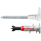 FISCHER - easyhook gancio duoblade k: gancio in plastica su vite a testa svasata, installazione rapida e sicura con tassello per cartongesso duoblade.