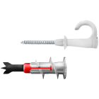 FISCHER - easyhook occhiolo aperto duob: gancio su vite a testa svasata con tassello duoblade, installazione rapida e rimozione facile.
