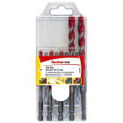 FISCHER - Set di punte fischer D-U Hex 5-12mm, 5 pezzi, in acciaio al carburo, taglio diamantato, foro preciso e veloce, adatte a trapani a impulsi.