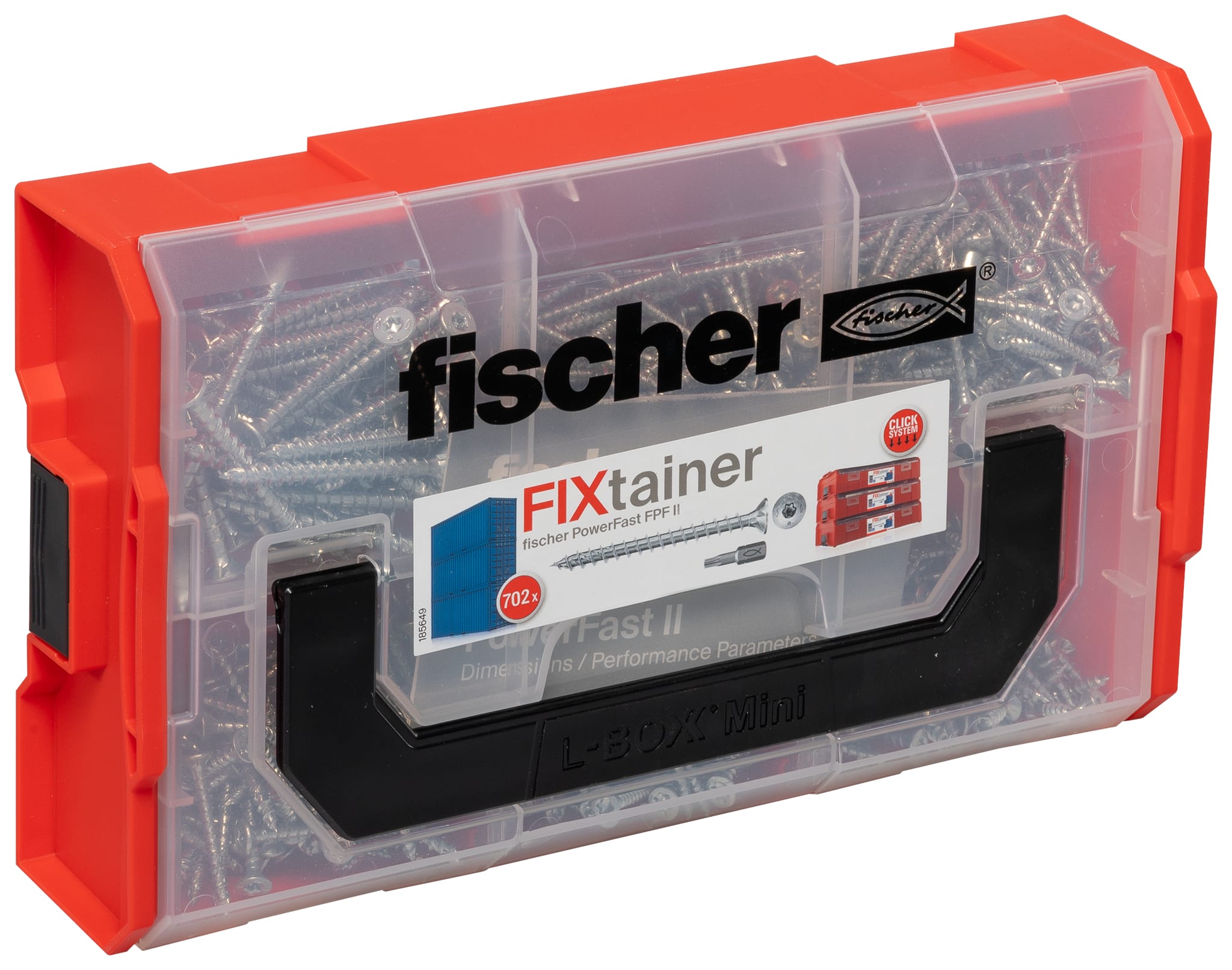 FISCHER - Fixtainer viti, tasselli, ganci in scatola pratica per comuni applicazioni e materiali da costruzione.