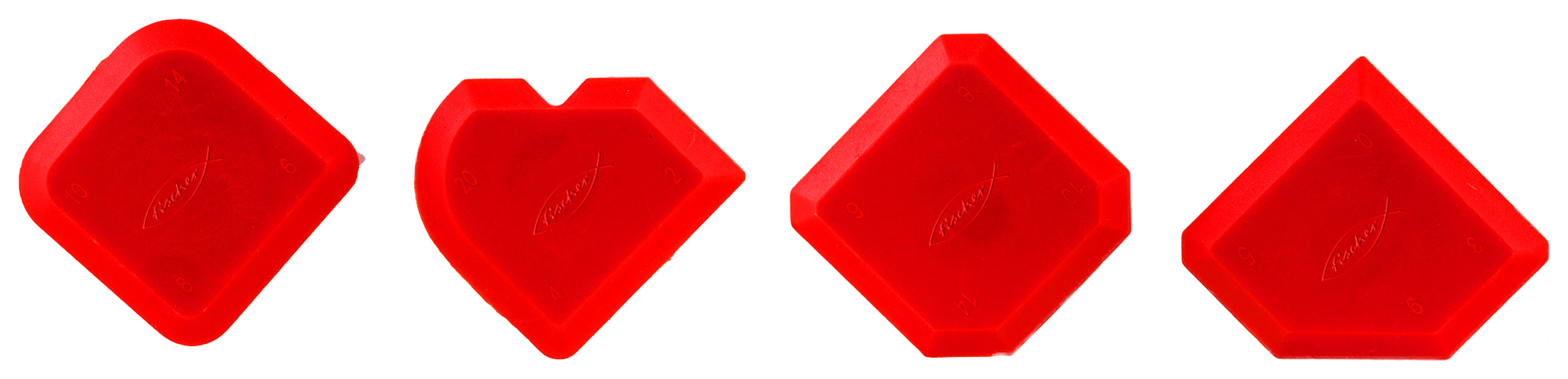 FISCHER - Spatole silicone: set sagomato per lisciare giunti, creare 16 forme diverse e conservare facilmente.