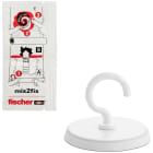 FISCHER - NTJH Mix2Fix Hook Multipack: gancio adesivo con colla bicomponente, sostiene fino a 10kg, ideale per pareti e soffitti senza forare.