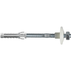 FISCHER - Kit per fissaggio lavabi e sanitari a parete. Tassello SX plus, boccola nylon per evitare contatto vite con ceramica, dado fissaggio acciaio.
