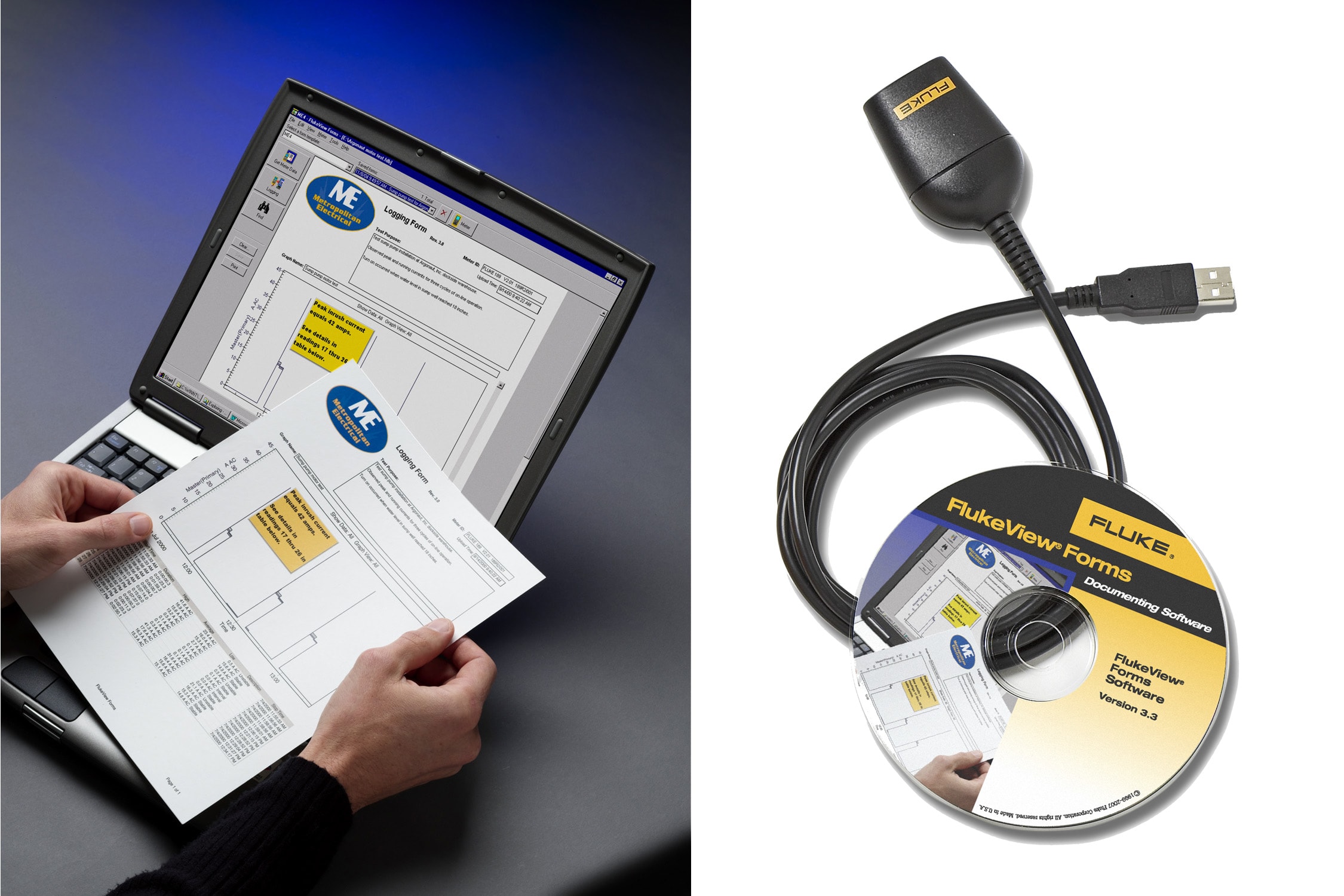 FLUKE - Fluke FVF-BASIC Software + cavo ottico/USB (189, 287, 289, 789, 1550B)