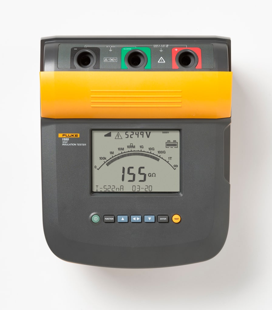 FLUKE - Fluke 1555 Tester d'isolamento, 250..10kV, 2 Tohm, pinze coccodrillo, software, borsa morbida