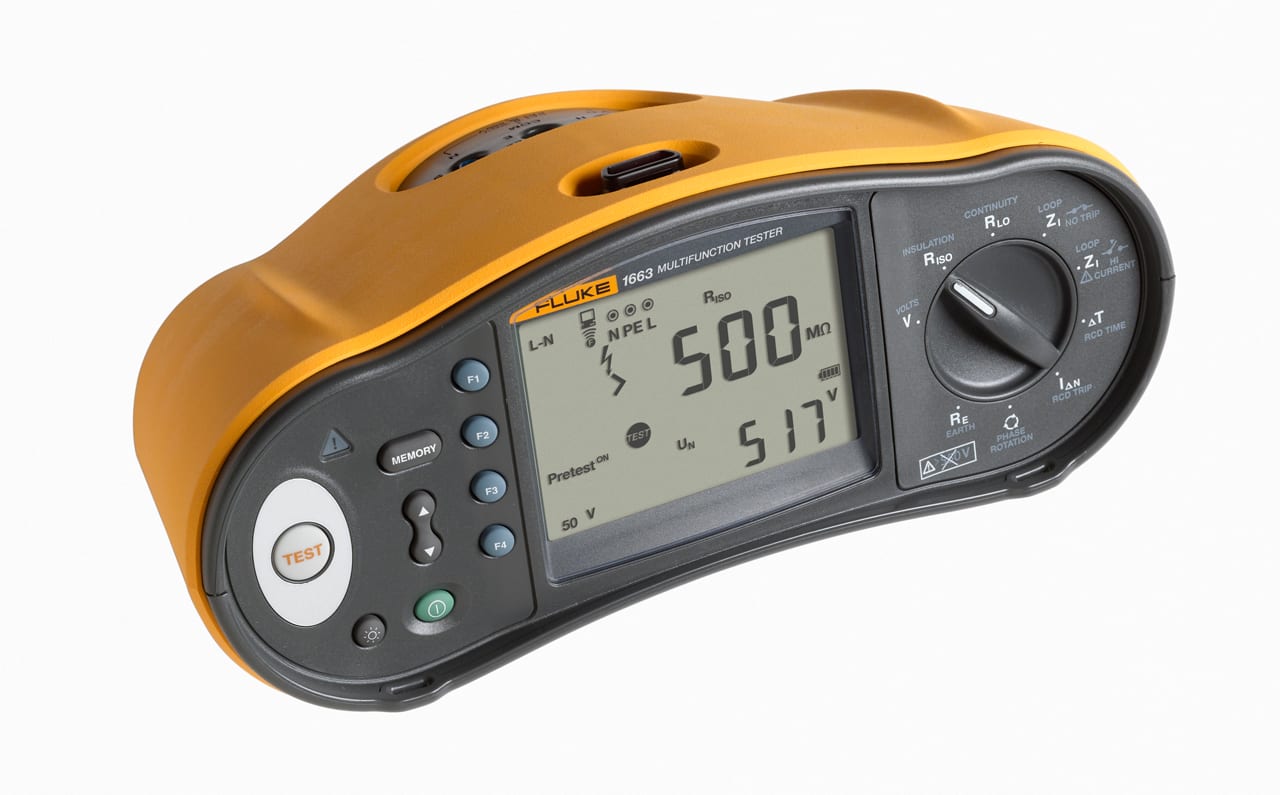 FLUKE - Fluke 1663 Tester Multifunzione per CEI64/8, RCD tipo A, AC, B, G, S, isolamento 500...1000V, loop e terra