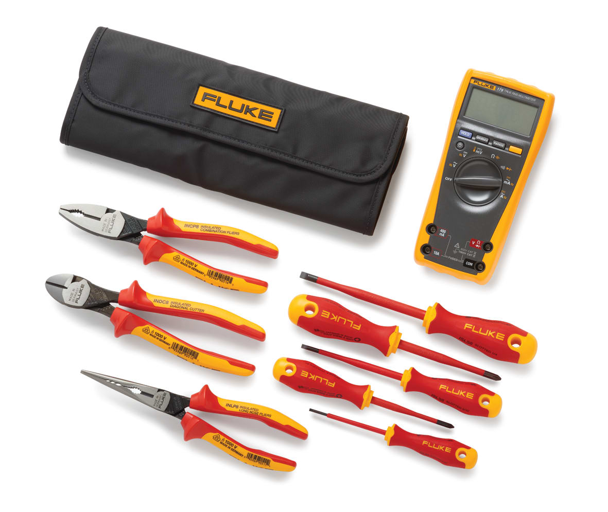FLUKE - IB179K Multimetro digitale TRMS Fluke 179 + Starter kit con utensili manuali (5 cacciaviti isolati e 3 pinze isolate)