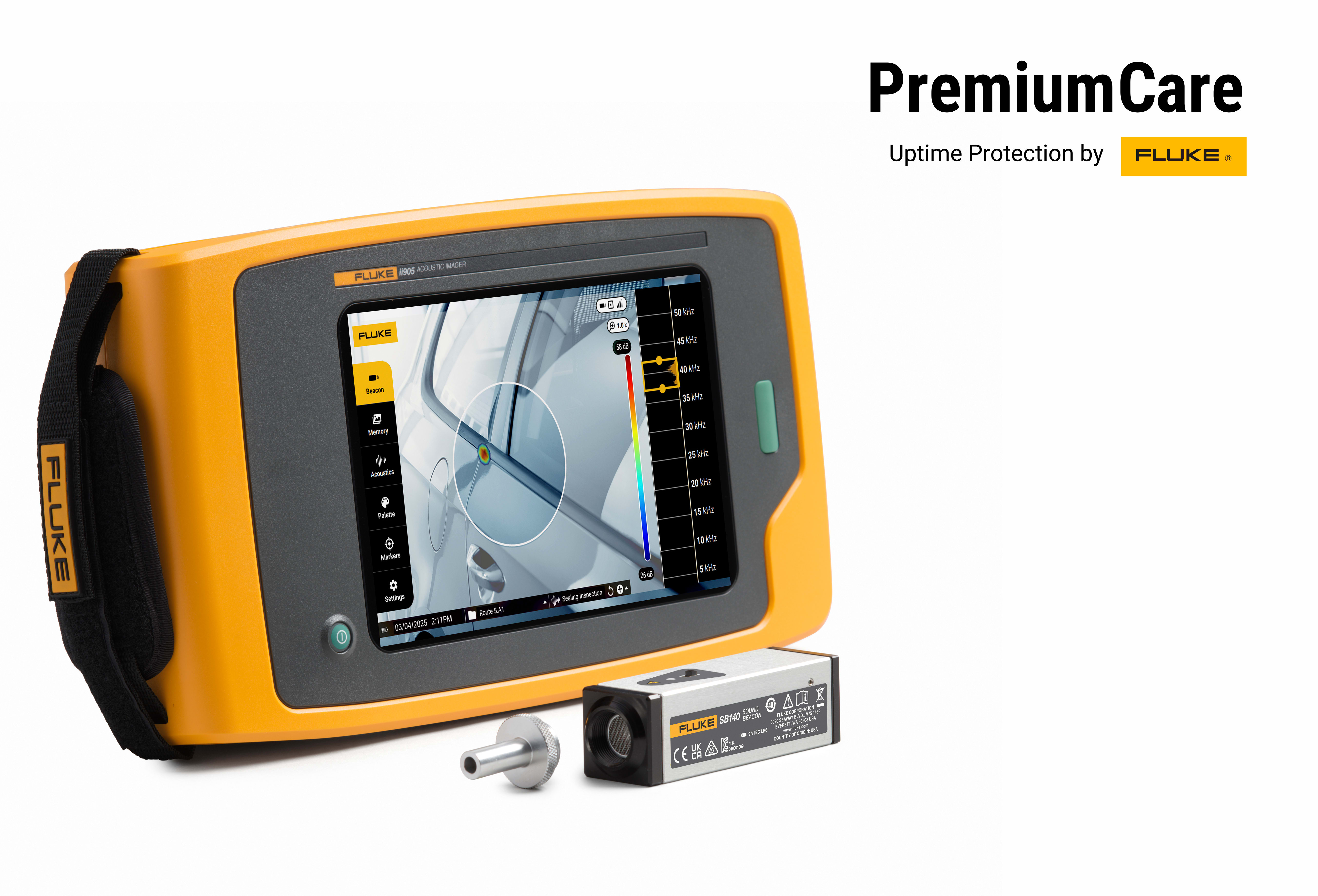 FLUKE - Telecamera acustica Fluke ii905 con 3 anni di Premium Care Standard e segnalatore acustico Fluke SB140