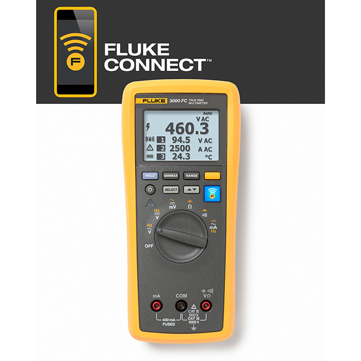FLUKE - Fluke 3000FC Multimetro TRMS, 1000V, 400mA AC/DC, 6000pt, retroilluminazione, Fluke Connect