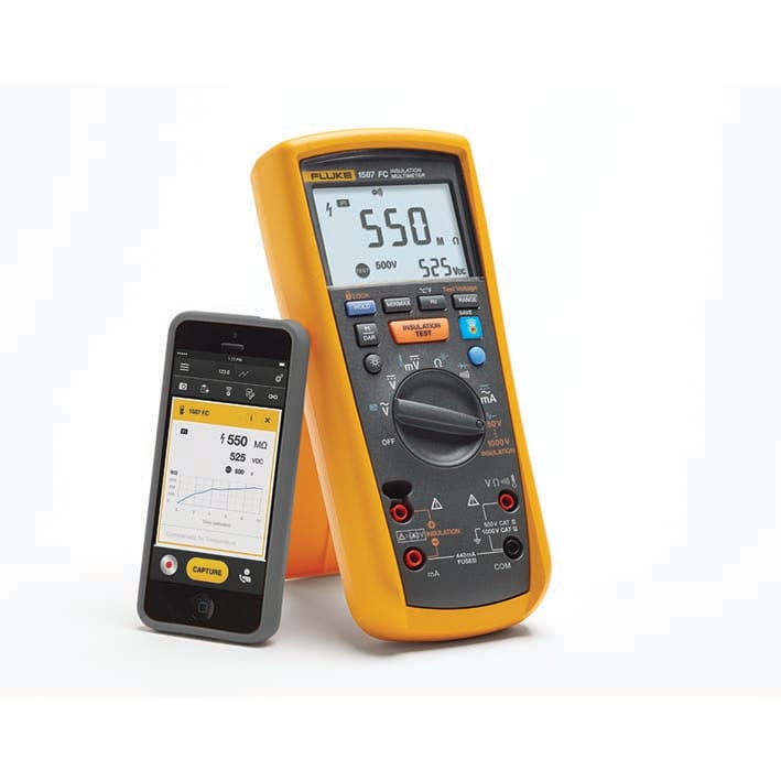FLUKE - Fluke 1587FC Multimetro 1000V, 400mA AC/DC, con misura di isolamento 50/100/250/500/1000V 4691215