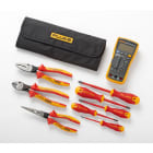 FLUKE - IB117K Multimetro per elettricisti Fluke 117 + Starter kit con utensili manuali (5 cacciaviti isolati e 3 pinze isolate) 5195045