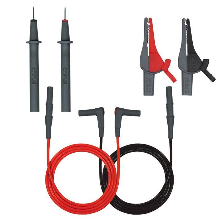 BEHA AMPROBE - 370003 Set di puntali da elettricista, 6, 10, 16 A, rosso/nero, 4 mm