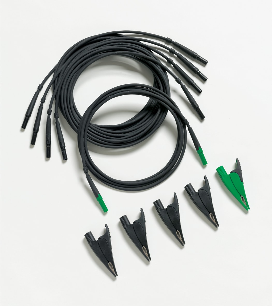 FLUKE - Fluke TLS430 Set cavi e pinze a coccodrillo (4 neri, 1 verde) per 43x
