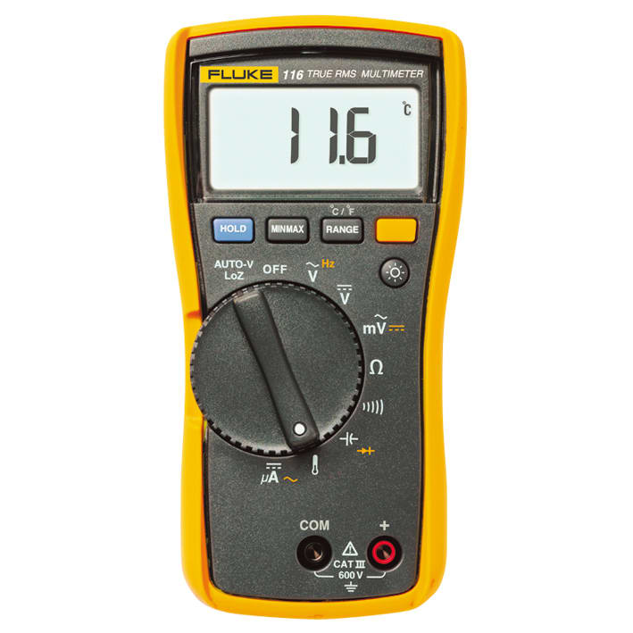 FLUKE - Fluke 116 Multimetro TRMS, 600V, 600µA AC/DC, 6000pt, retroilluminazione, temperatura