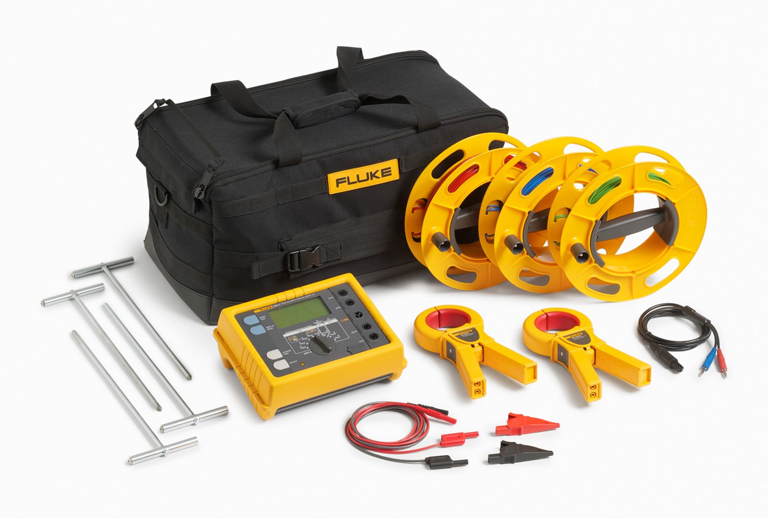 FLUKE - Fluke 1625-2 KIT Set composto da Fluke1625-2, 4 picchetti, 3 rocchette, 2 pinze per misure selettive e borsa