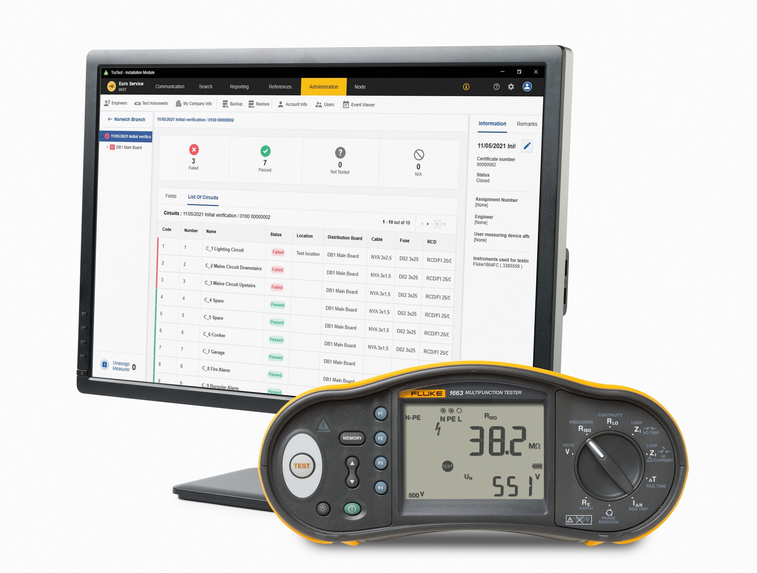 FLUKE - FLUKE 1663 ITDK KIT, TESTER DI INSTALLAZIONE + TRUTEST ADV