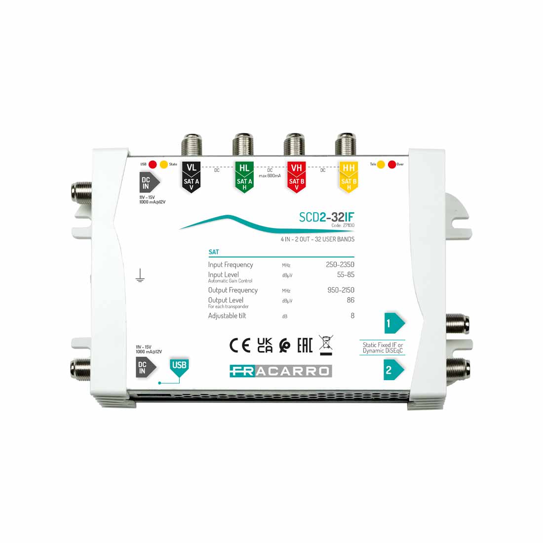 FRACARRO RADIOINDUSTRIE - SCD2-32IF MSW 4IN 1OUT 32IF PROGR.