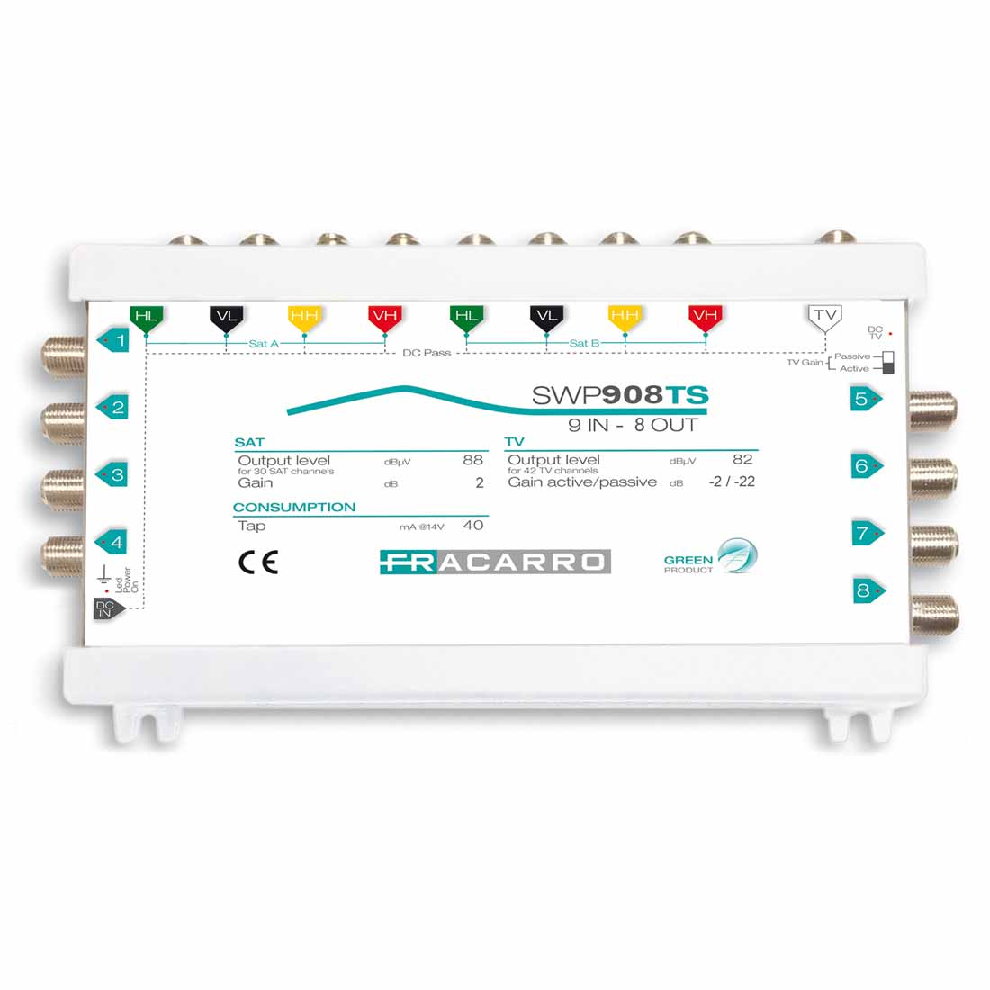 FRACARRO RADIOINDUSTRIE - SWP908TS MSW COMP 9IN 8OUT TV A/P