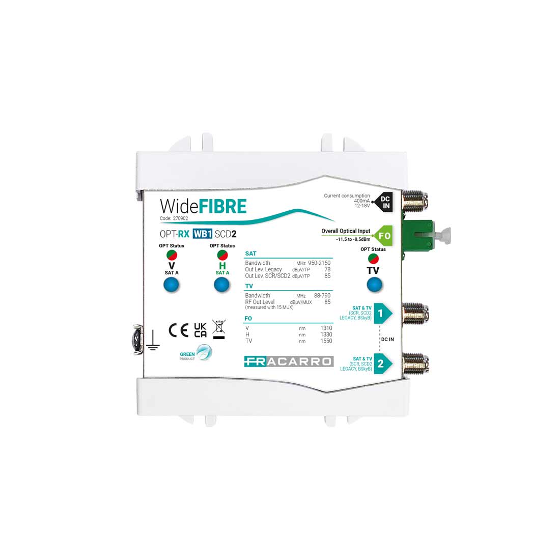 FRACARRO RADIOINDUSTRIE - OPT-RX WB1 SCD2 RX OTTICO WIDE SCD2/DSCR