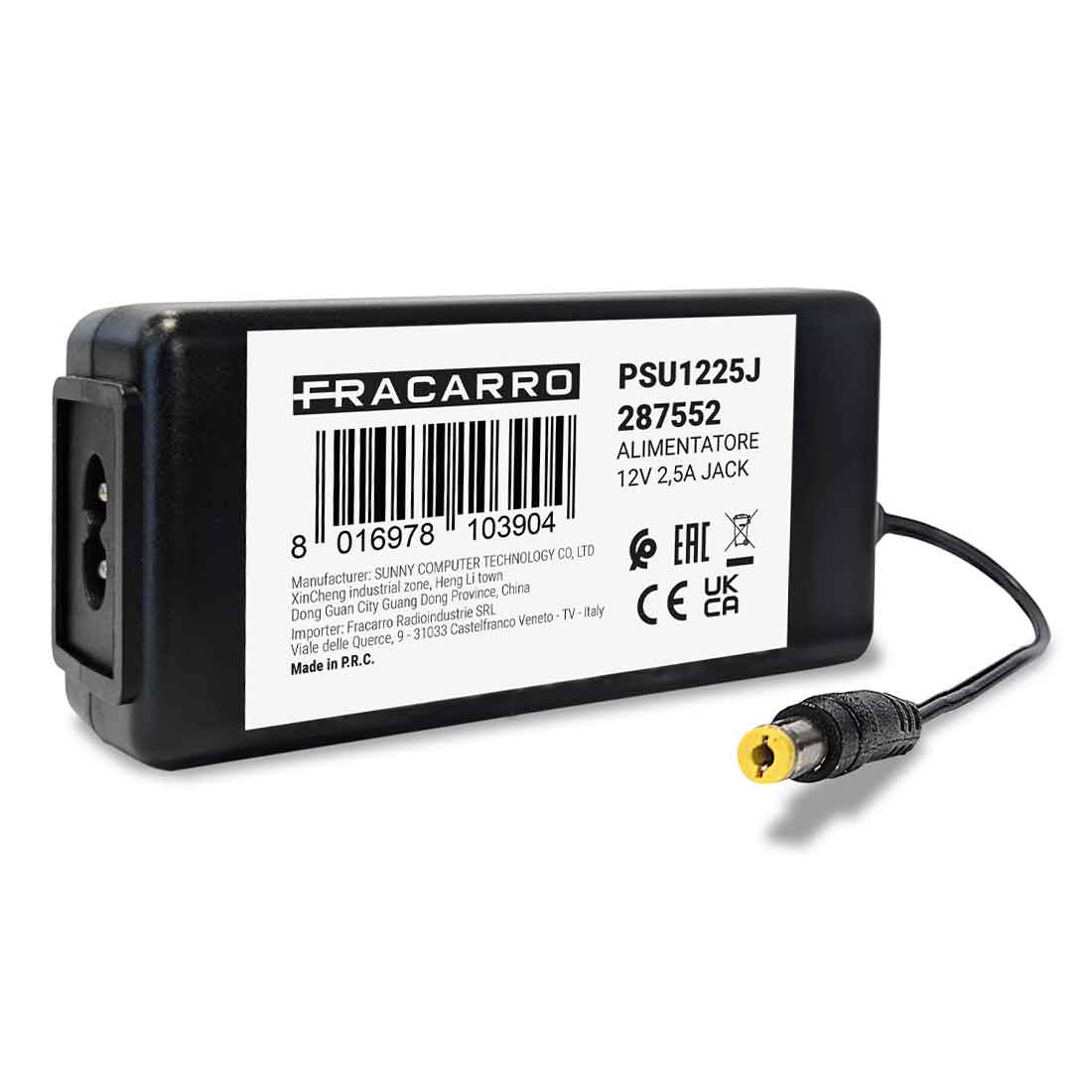 FRACARRO RADIOINDUSTRIE - PSU1225J ALIMENTAT.12V 2,5A JACK 287552