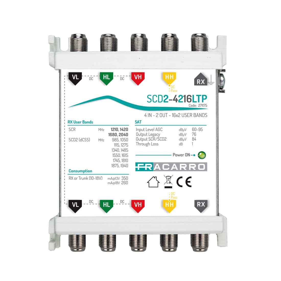 FRACARRO RADIOINDUSTRIE - SCD2-4216LTP MSW SCD2 4IN 2OUT LEG TP