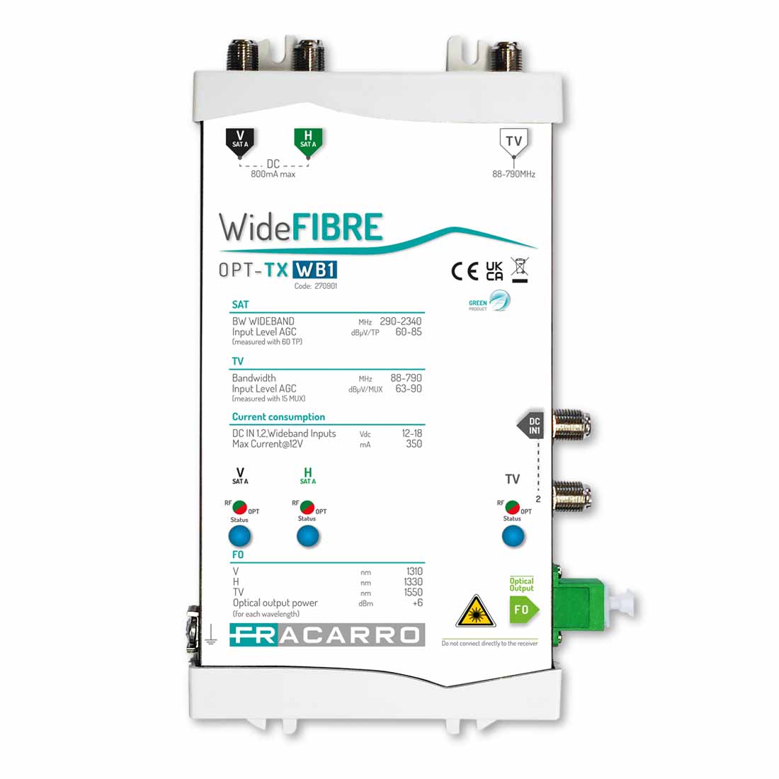 FRACARRO RADIOINDUSTRIE - OPT-TX WB1 TX OTTICO WIDE (1SAT+TV) 270901
