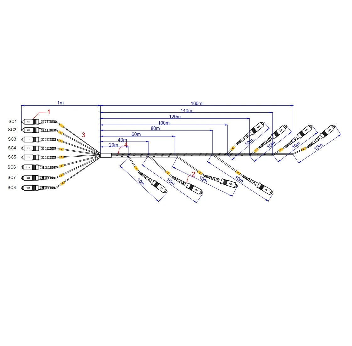 FRACARRO RADIOINDUSTRIE - OPC8I170C-SA-P CAVO 8 FO 170M IN ST