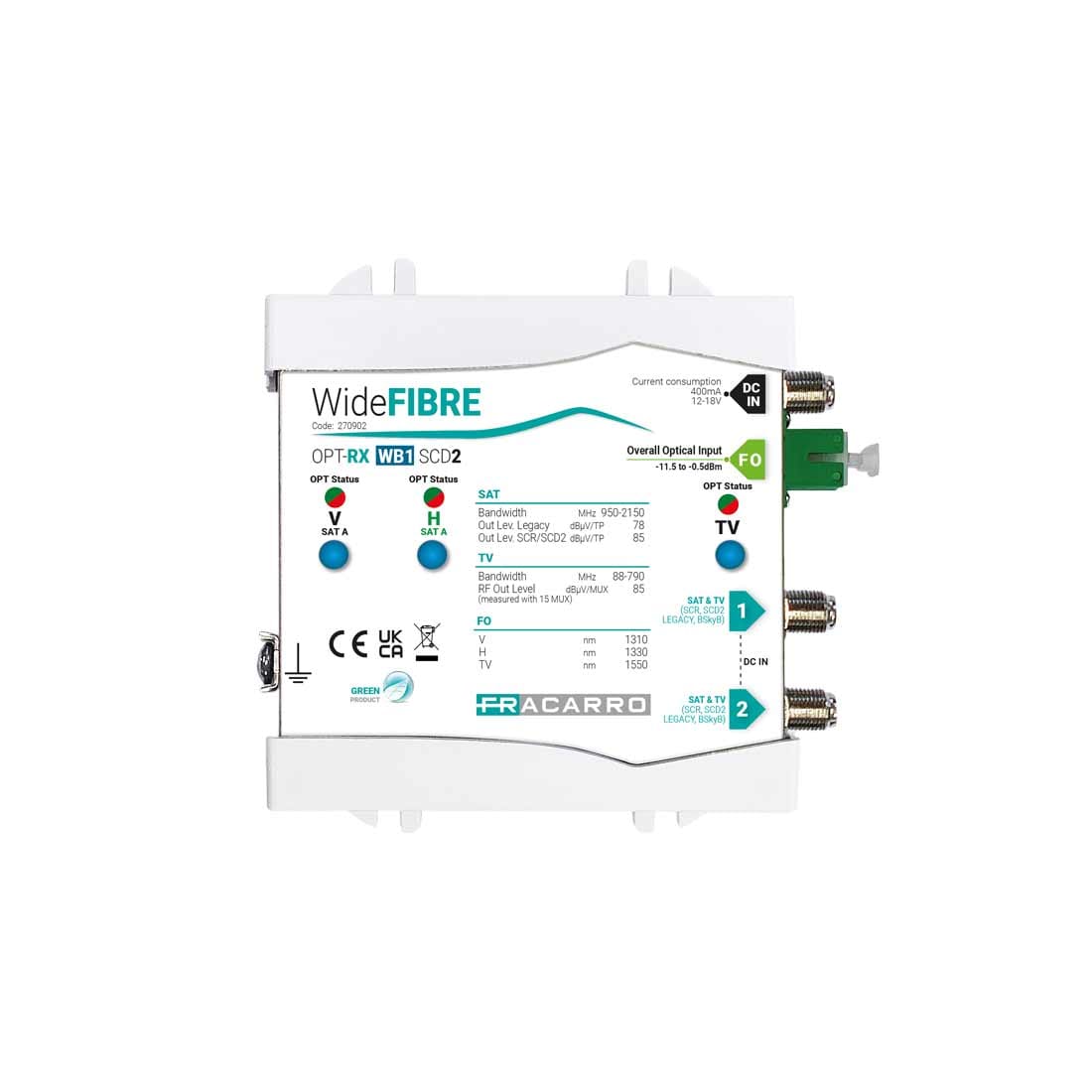 FRACARRO RADIOINDUSTRIE - OPT-RX WB1 SCD2 RX OTTICO WIDE SCD2/DSCR