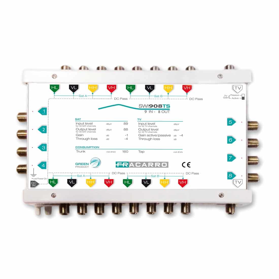 FRACARRO RADIOINDUSTRIE - SWI908TS MSW CASC 9IN 8OUT TV A/P 287360