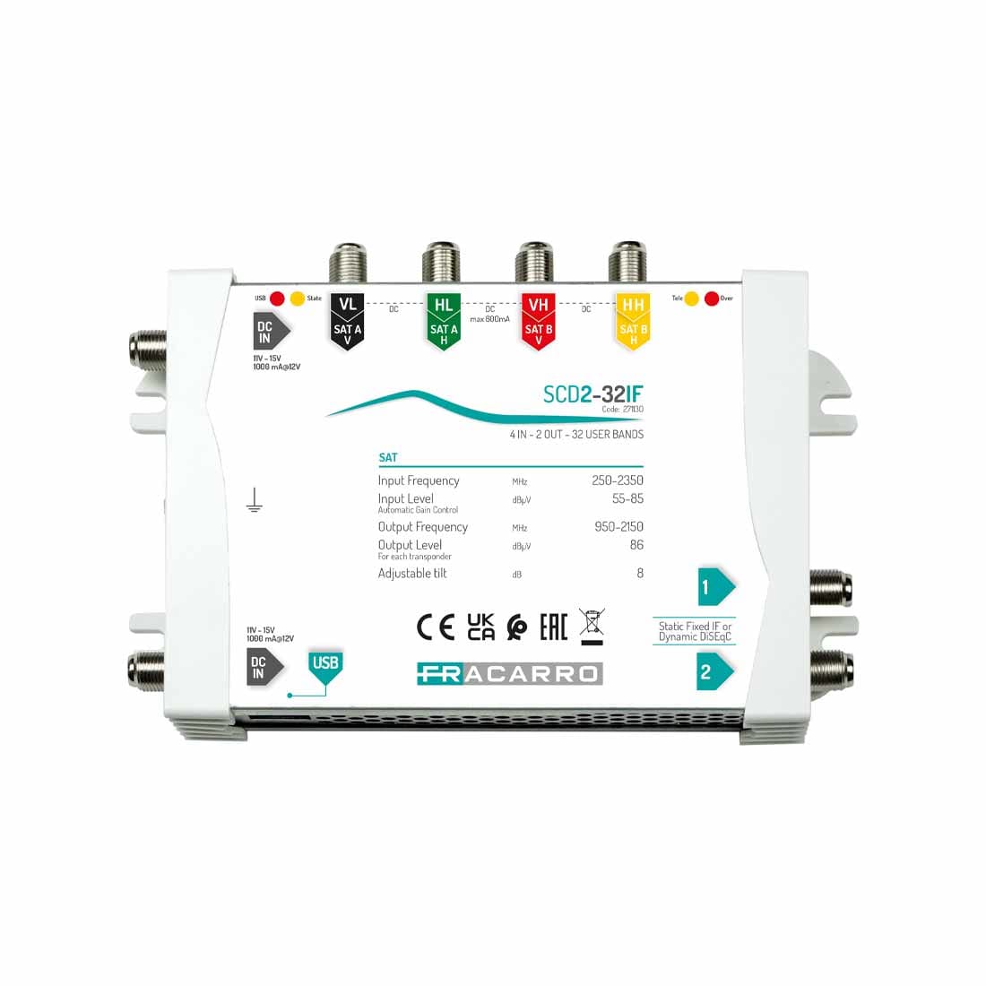 FRACARRO RADIOINDUSTRIE - SCD2-32IF MSW 4IN 1OUT 32IF PROGR.