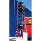 FRIGERIO CARPENTERIE - Ponteggio alluminio professionale 200x74 con 4 piani e staffe in metallo a 9,07 metri.
