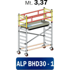FRIGERIO CARPENTERIE - Ponteggio alluminio professionale 310x74 con 1 piano in legno trattato classe 3,37.