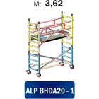 FRIGERIO CARPENTERIE - Ponteggio alluminio professionale autoportante 200x74 con 1 piano in lamiera di acciaio zincato spessore 3,37mm.