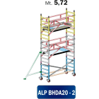 FRIGERIO CARPENTERIE - Ponteggio alluminio professionale autoportante 200x74 con 2 piani e staffe ENM5,47.
