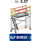 FRIGERIO CARPENTERIE - Ponteggio alluminio professionale 200x74 con 1 piano e scala ENM03,37.