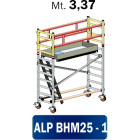 FRIGERIO CARPENTERIE - Ponteggio alluminio professionale 255x74 con 1 piano e scala inclusa ENM3,37.