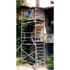 FRIGERIO CARPENTERIE - Ponteggio alluminio professionale autoportante 255x135 con 6 piattaforme e stabilizzatori ENM13,87.