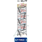 FRIGERIO CARPENTERIE - Ponteggio alluminio professionale 200x135 con 5 piattaforme, stabilizzatori e scale ENM11,77.