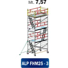 FRIGERIO CARPENTERIE - Ponteggio alluminio professionale 255x135 con 3 piattaforme, staffe e scale ENM07,57.