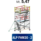 FRIGERIO CARPENTERIE - Ponteggio alluminio professionale 310x135 con 2 piattaforme, stabilizzatori e scale ENM05,47.